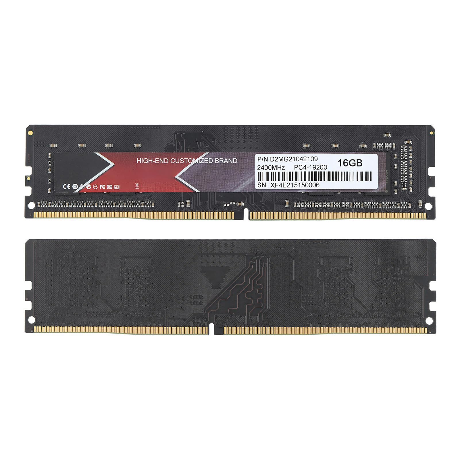 Pamięć RAM DDR4, Smukła, Aluminiowa, Wysokowydajna pamięć Stacjonarna PCB, DDR4 2400 MHz PC4 19200, z łatwą instalacją (16 GB)