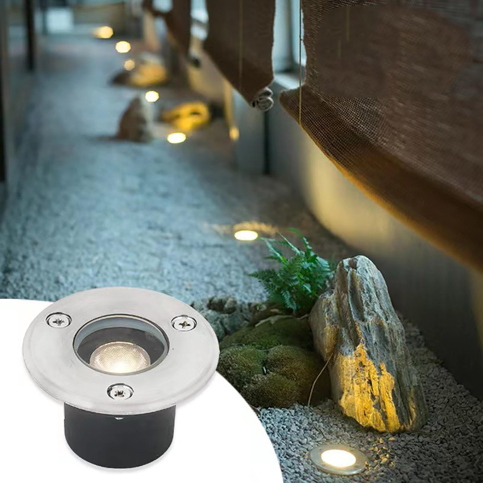 Lampe encastrable extérieur LED rouge pour balisage d'allée de jardin et terrasse 220V