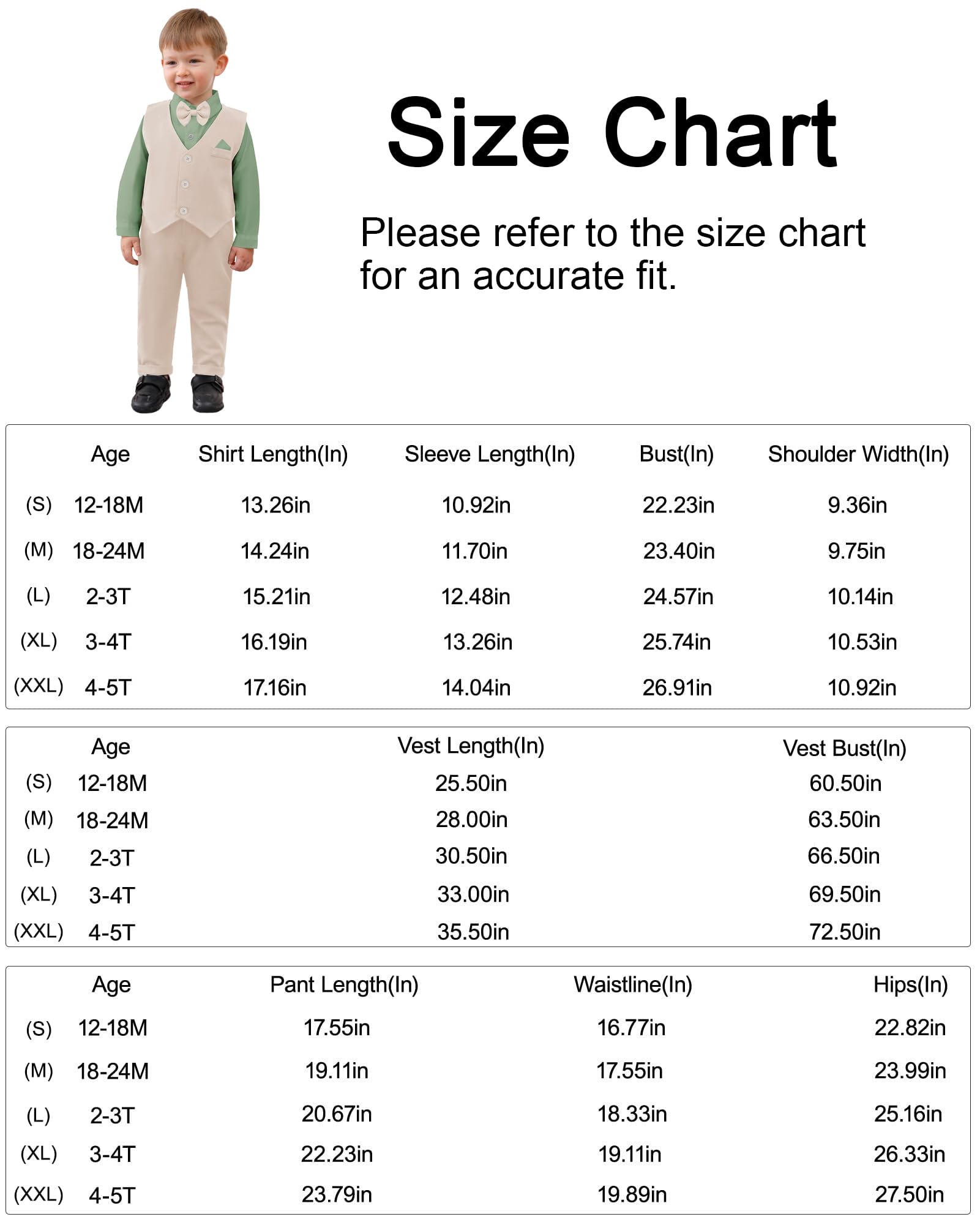 YUEMION Kleinkind Baby Jungen Kleidung Anzüge Gentleman Kleid Hemd + Fliege + Weste + Strapshose Junge formelle Hochzeit Outfits Set 1-5T