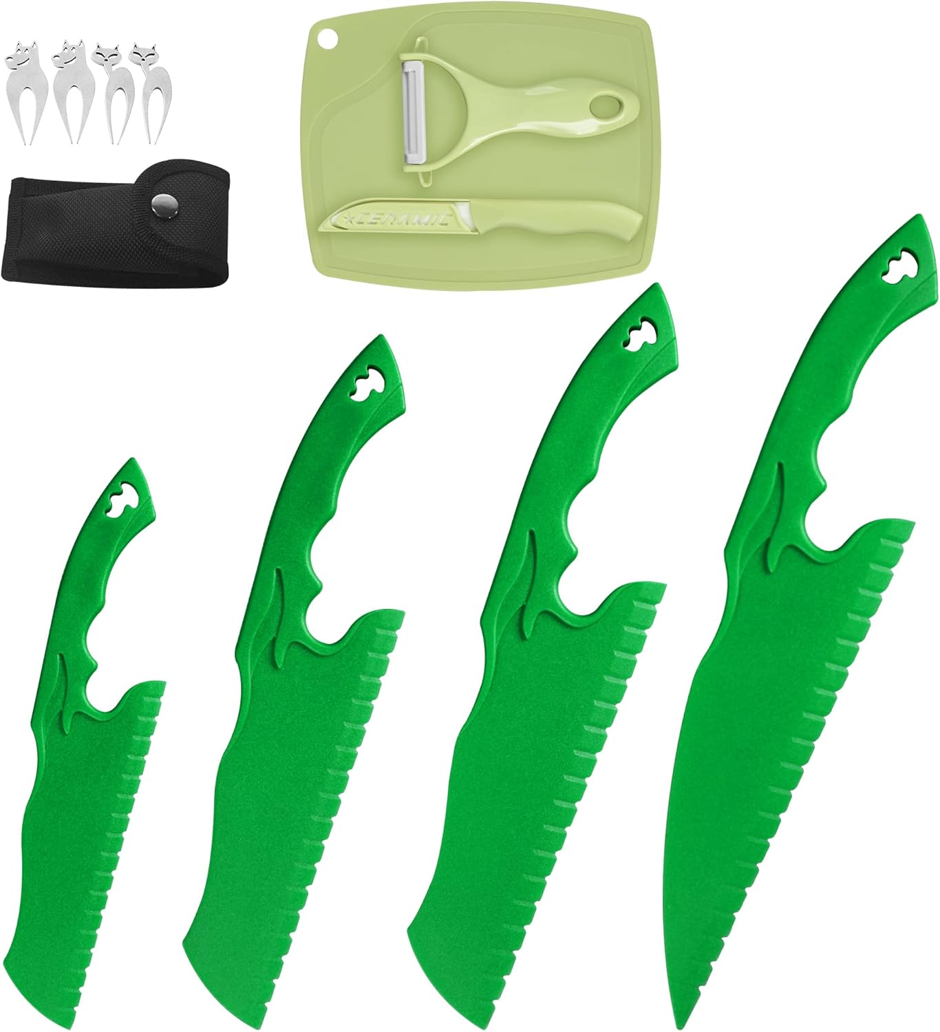 Authentic XYJ Since 1986,4pcs/set Plastic Cake Knives With