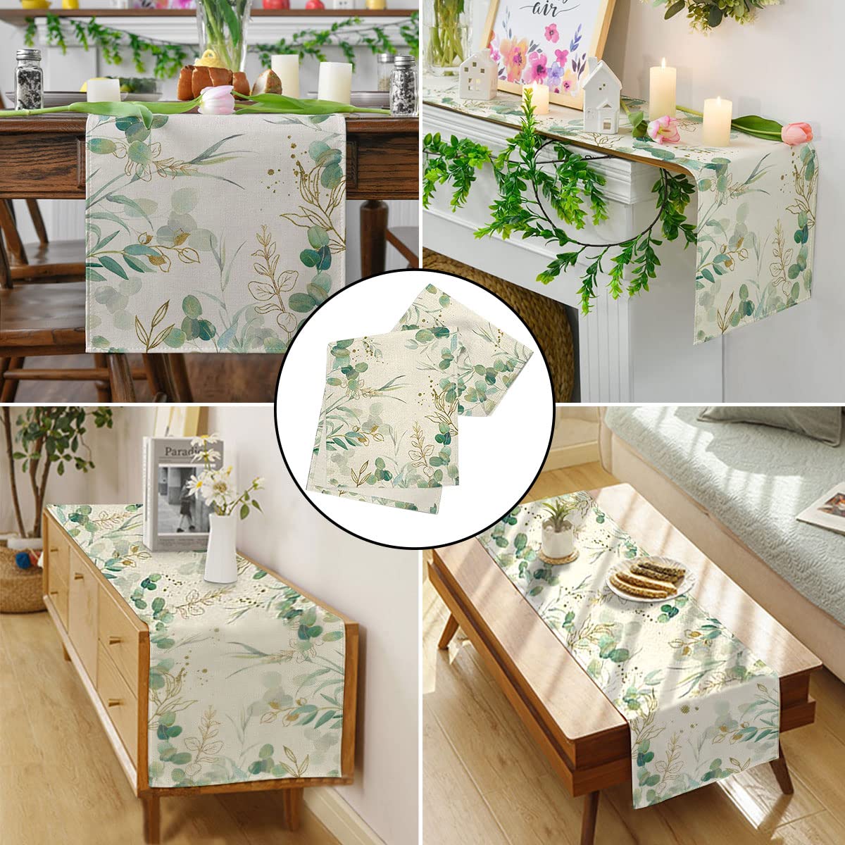 Runner da tavolo moderno di metà secolo, runner con linee astratte, cerchi e semicerchi, tovaglia personalizzata minimalista moderna, arredamento boho scandinavo - Italia