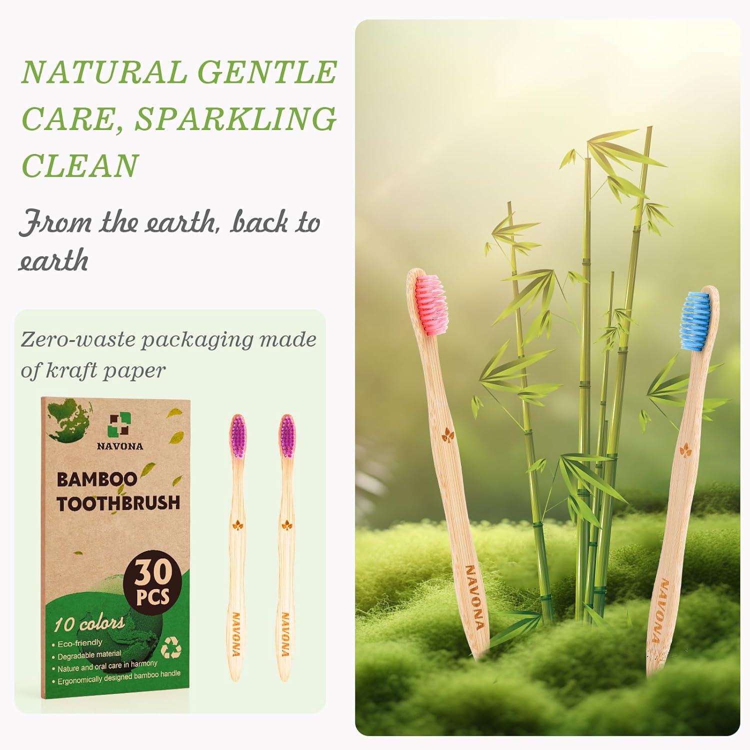 Bboo Toothbrushes, Soft Bristles Toothbrush for Adults,
