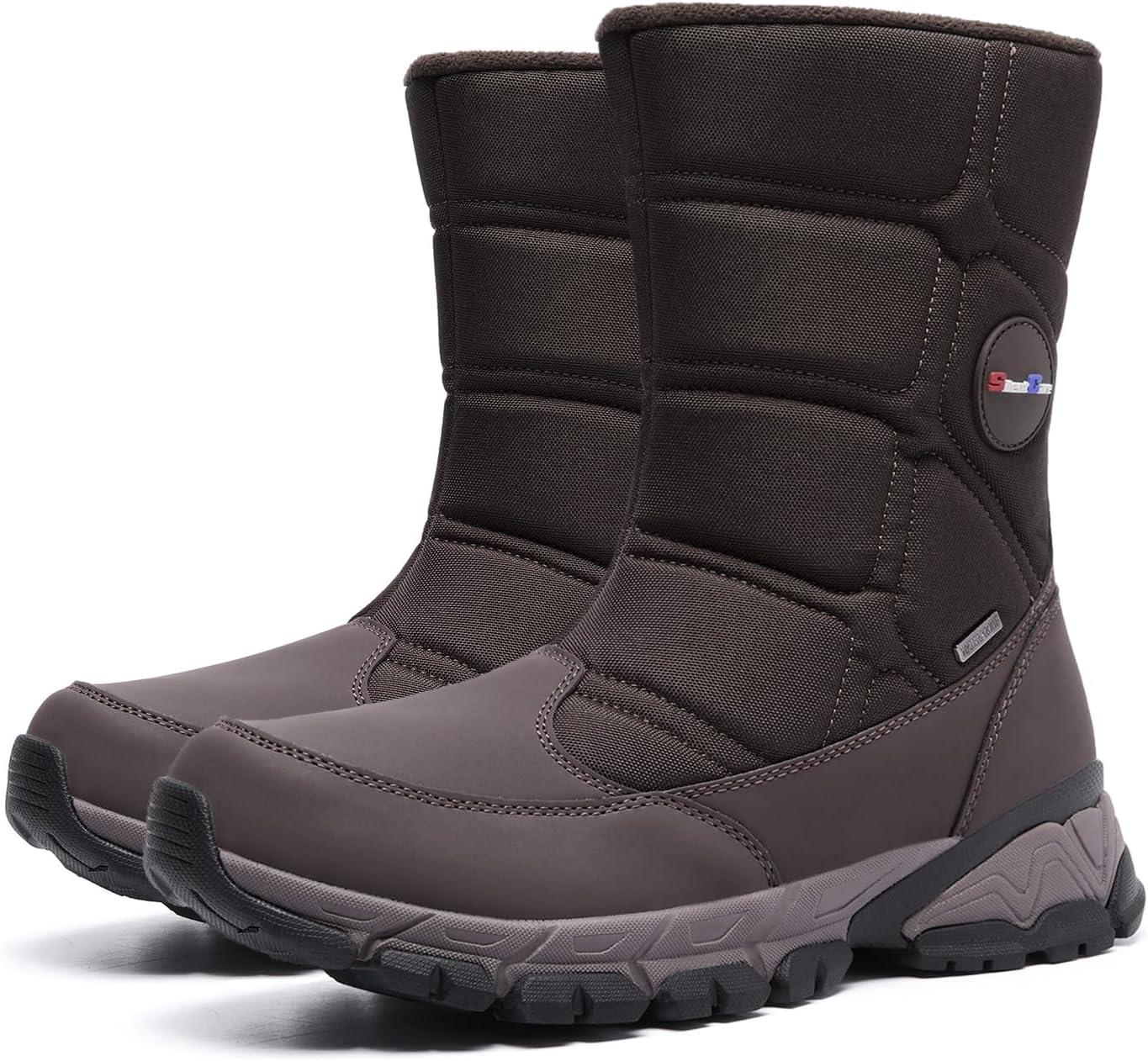 SILENTCARE Men's Winter Waterproof Snow Boots Warm Slip On Mid-Calf Zipper Booties Lightweight Outdoor Athletic