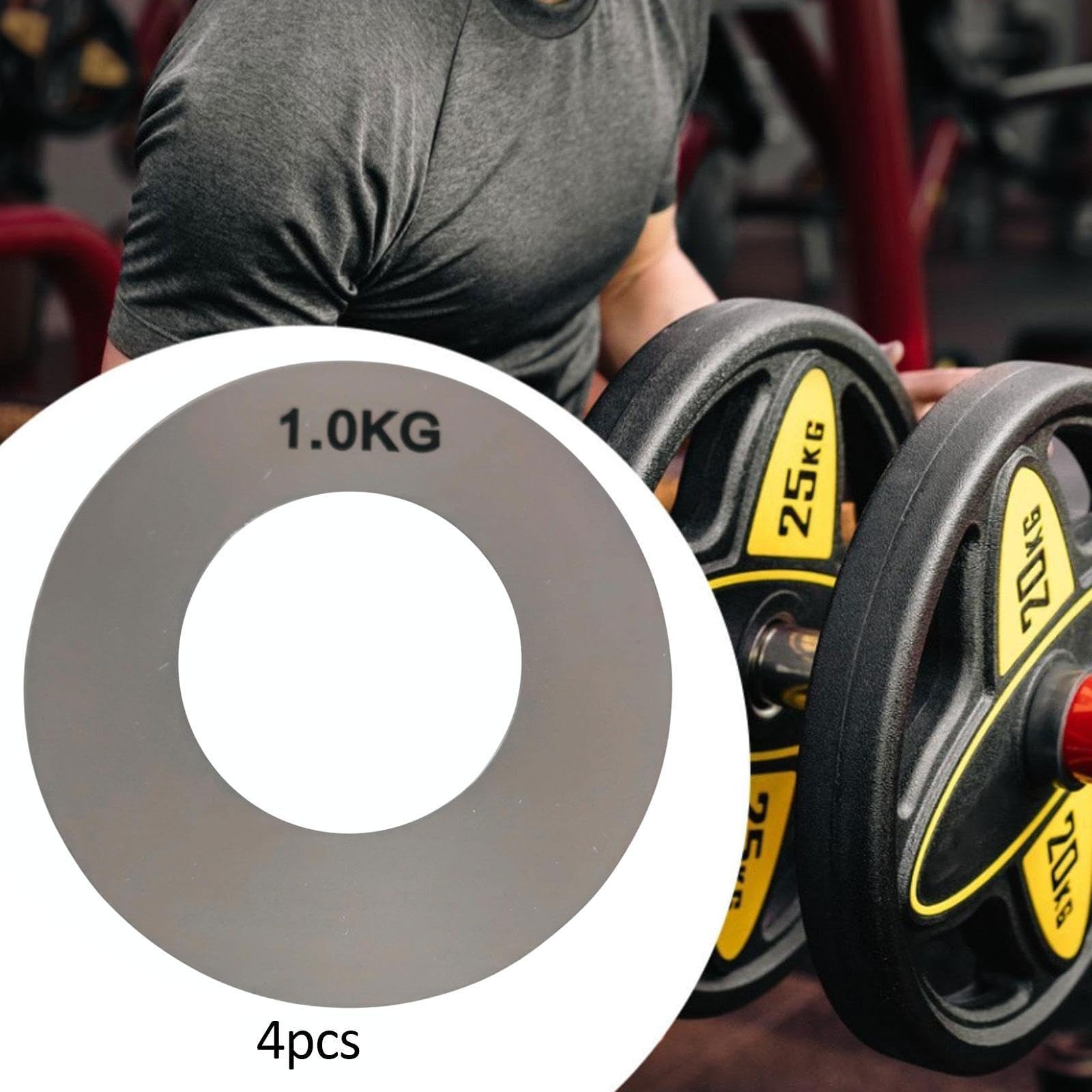 QSTDGVPW 4 Pieces Barbells Reminders Labels Barbells Weight Stickers Self Sticky Weight Identification Stickers for Strength Training, 1.0Kg