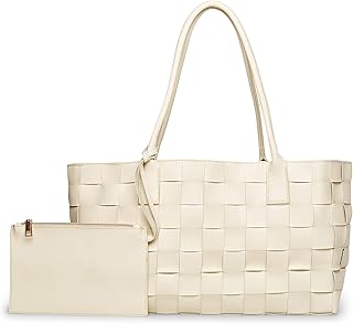 Burnish Woven Tote, White