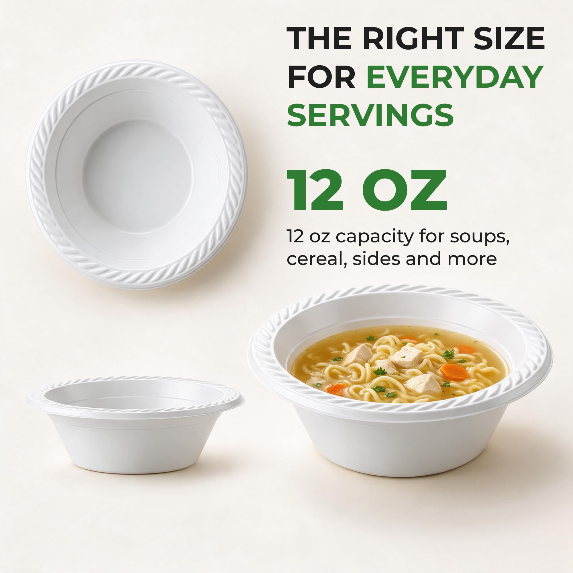 Disposable Plastic Bowls & Plates - Bulk Pack -8