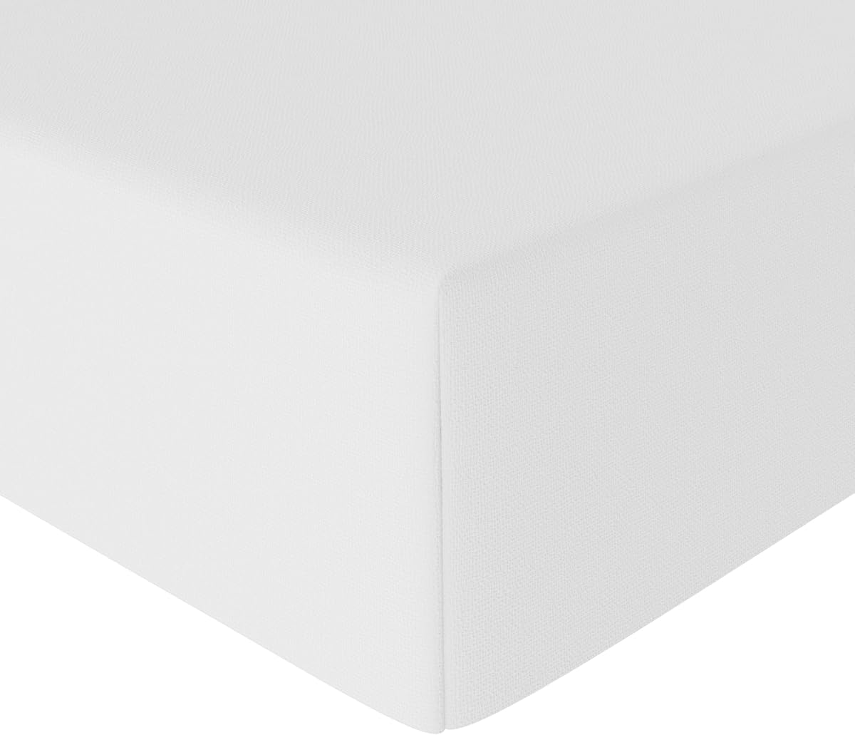 Amazon Basics Bedding Soft Microfibre Single Fitted Sheet with 12 inch (30 cm) Deep Pocket, 90 x 190 cm, White