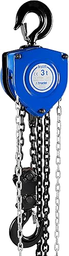 Tractel Tralift - Polipasto de cadena manual resistente Capacidad de carga de trabajo de 3 toneladas - 6000 libras Cadena de acero de elevación de