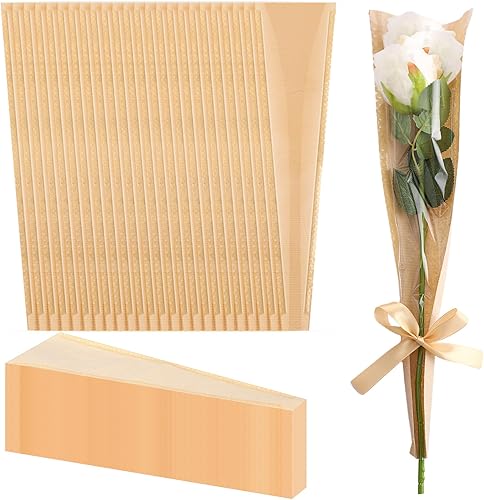 Colarr 300 piezas de papel de regalo de ramo de flores a granel de 15.9 x 4.9 x 1.6 pulgadas, bolsas de flores transparentes para ramos de flores,