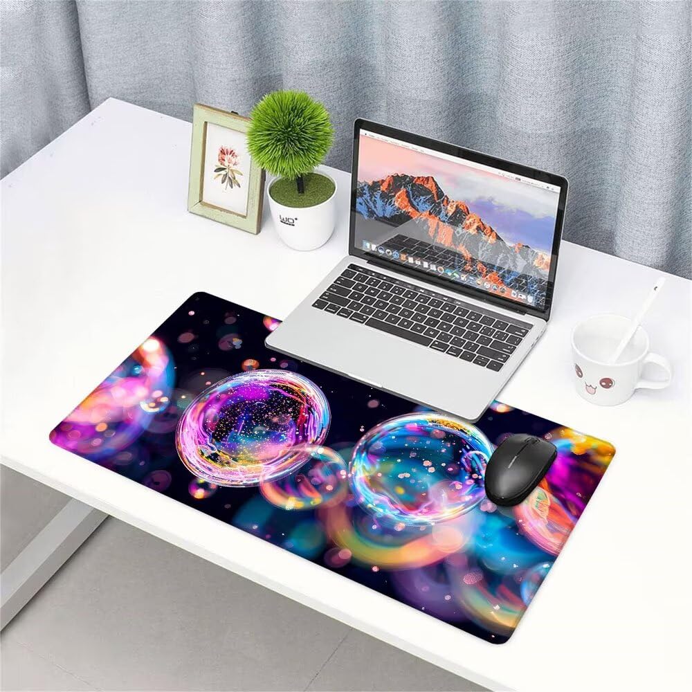 Alfombrilla de Mouse para Juegos, Nero, XXL, Antideslizante, Impermeable, Diseño de Bolle, Extendido, Grande, 1200x600x3mm, para PC, Laptop, Ufficio, Famiglia d-440