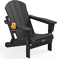 Vista 92 de SERWALL - Silla plegable Adirondack para patio, jardín, exterior, resistente a la intemperie, sillas para hoguera, color naranja