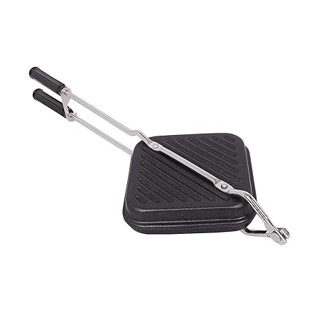 Kitchen Chef Aluminium Best Nonstick Manual Gas Toaster Bread 2 Slices Non Stick Grill Regular Sandwich M