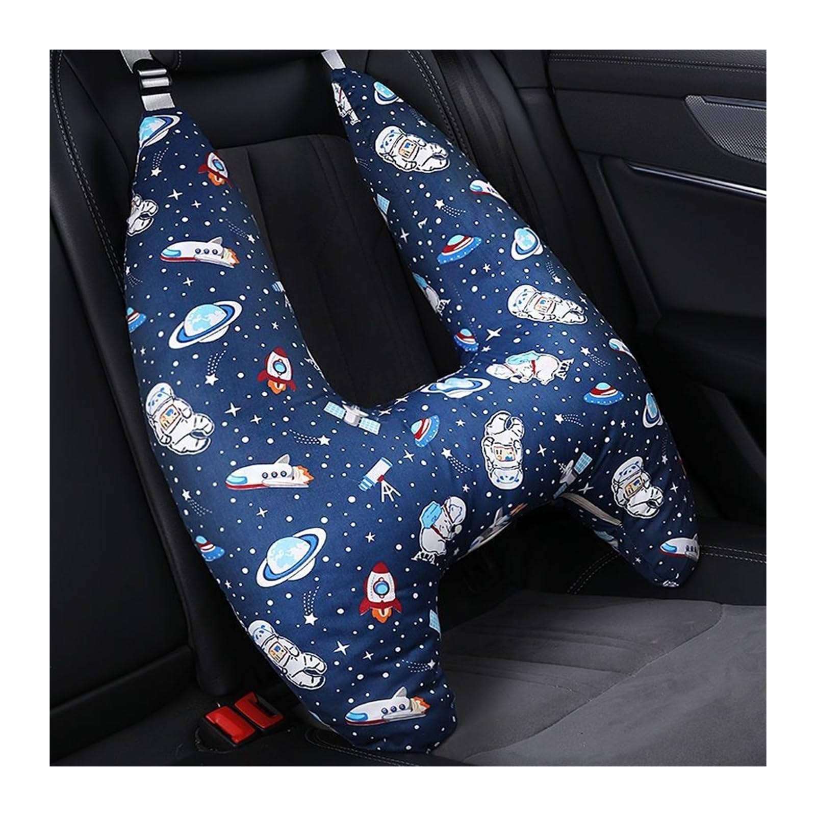 SSIMOO Soporte for la cabeza del cuello del niño con patrón animal lindo, cojín de almohada de viaje for niños en forma de U compatible con el asiento del automóvil, almohada de seguridad for el cuell