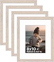 Vista 68 de KINLINK Juego de 4 portarretratos plateados de 5 x 7, marcos de fotos de madera con paspartú de 4 x 6 con plexiglás para 4 x 6 con paspartú o 5 x 7