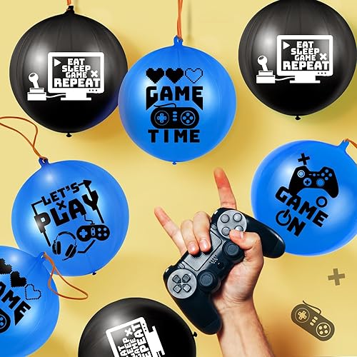 Miniatura 4 de 32 globos de punzonado de videojuegos, bolas de látex pixeladas, juguetes para suministros de regalos de fiesta de cumpleaños, relleno de bolsas de