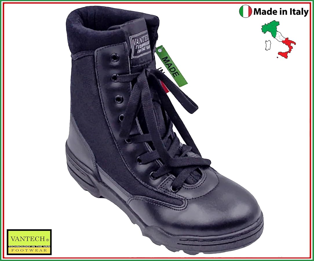 Anfibi Magnum Boot Militari Uomo Donna Unisex Made in Italy Vantech Art.501  (Nero, Sistema Taglie Calzature EU, Adulto, Uomo, Numero, Media, 36) :  Amazon.it: Moda
