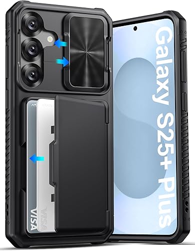 Miniatura 17 de ATATOO Funda para Samsung Galaxy S25 FE, tarjetero integrado (3-5 tarjetas) y cubierta de cámara deslizante y bloqueo RFID, protección de grado