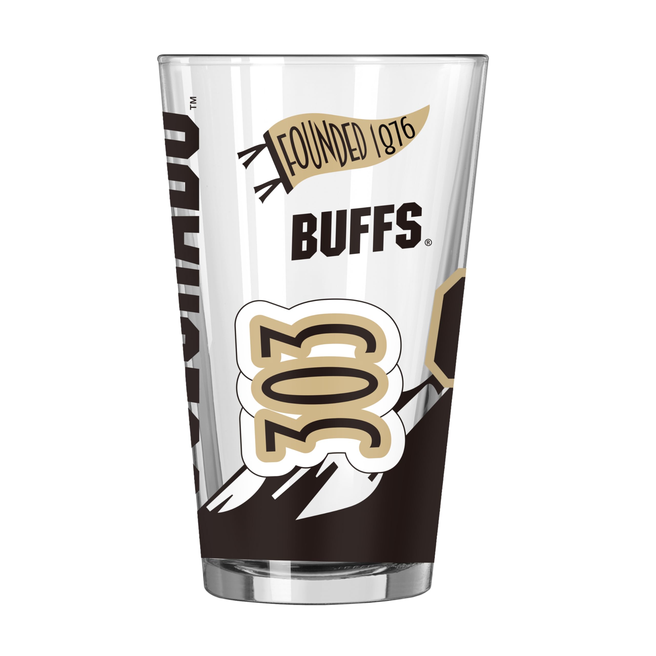 Logo Brands NCAA 16 oz Pint Glass - Durable Glass With Bold Team Color– Chip-Resistant Rim Drinkware For Fans, Tailgates, Home Bars &amp; Everyday Use