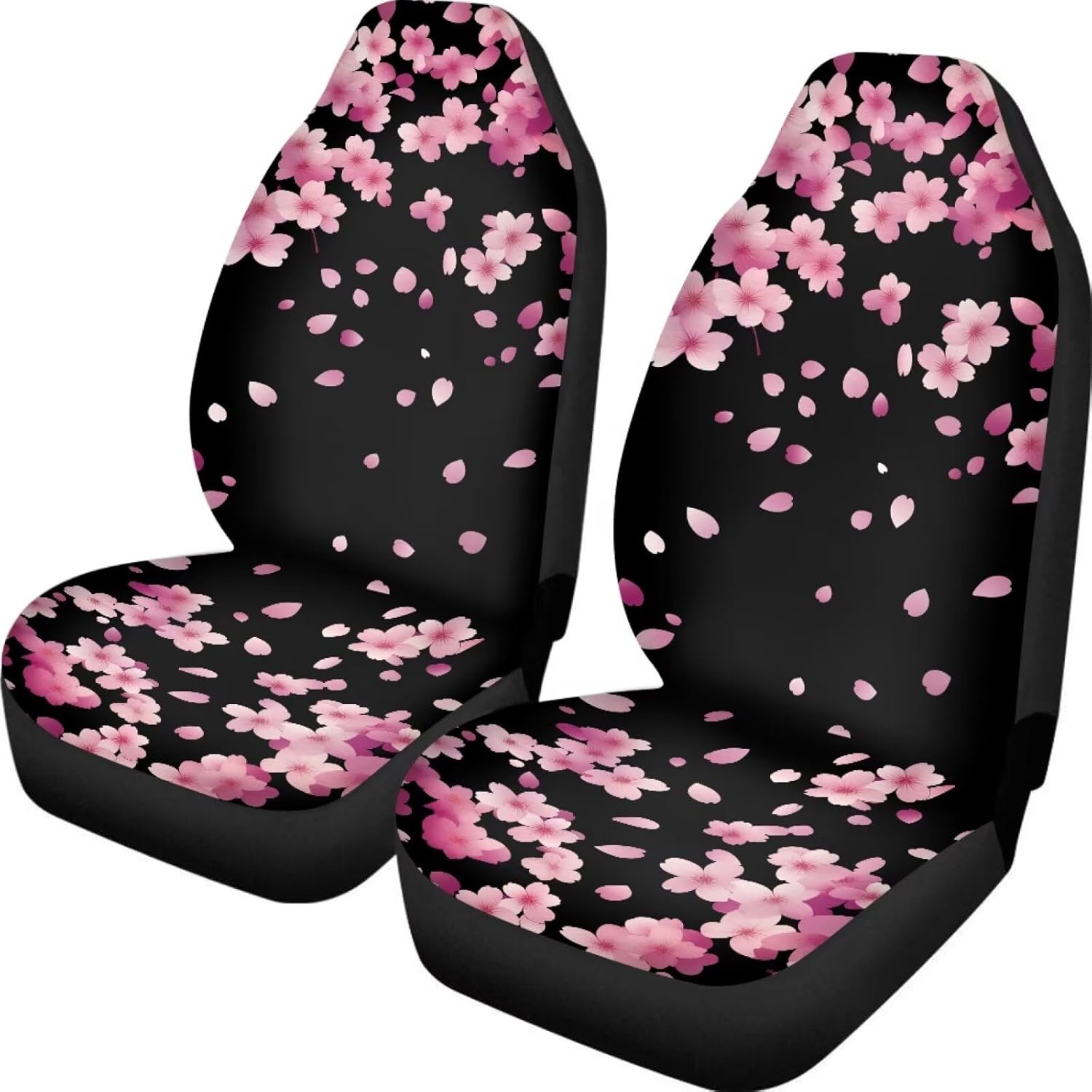 Cherry Blossom Car Seat Covers Front Seats for Women, 2 Pack Soft and Breathable Car Seat Protector Bucket Seat Covers Auto Decor Accessories for Van SUV Sedan