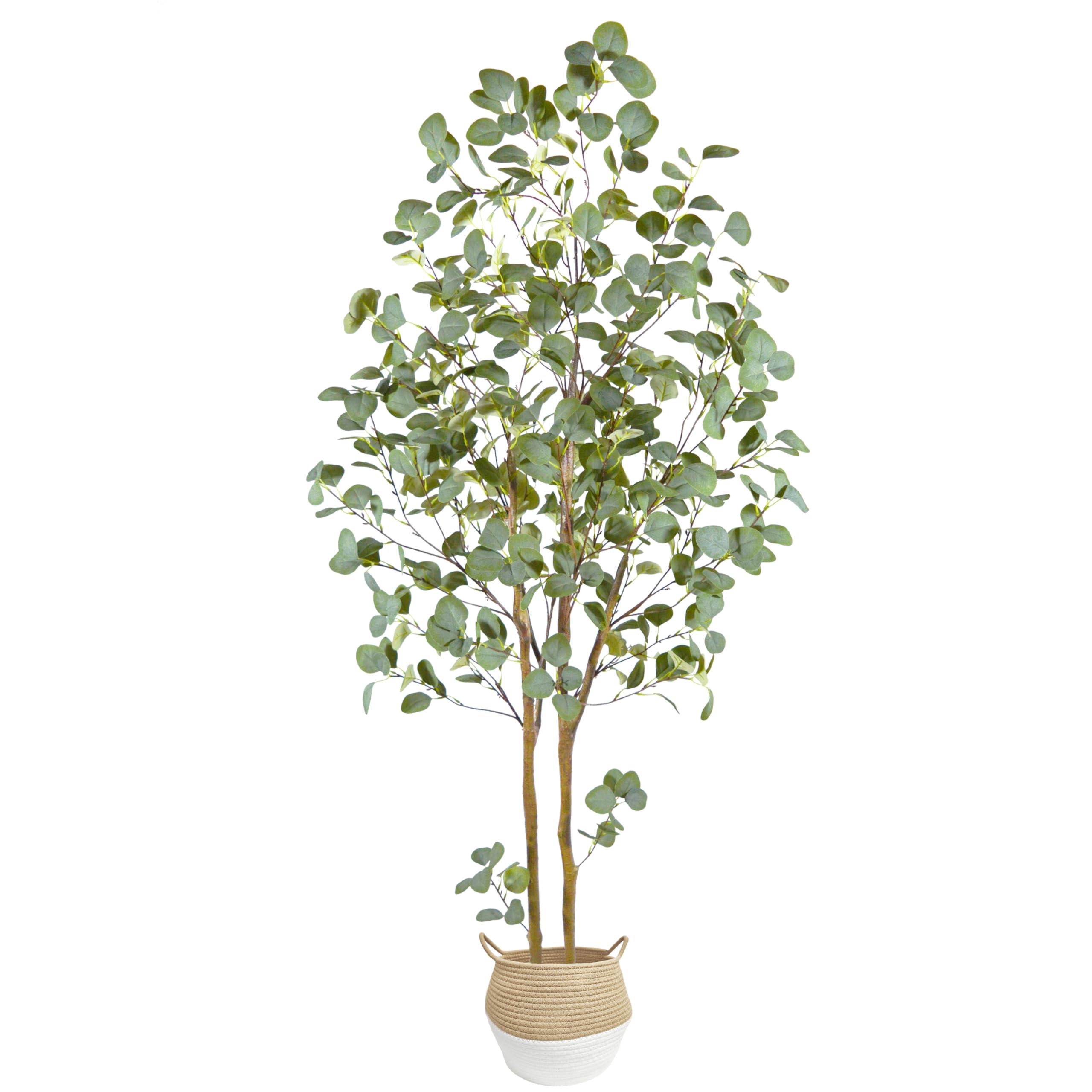 Warmplants Artificial Eucalyptus Tree 6ft Tall with Basket