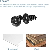 Vista 4 de uxcell Tornillos autorroscantes hexagonales, tornillo de madera de acero al carbono M3 x 0.236 in 400pcs