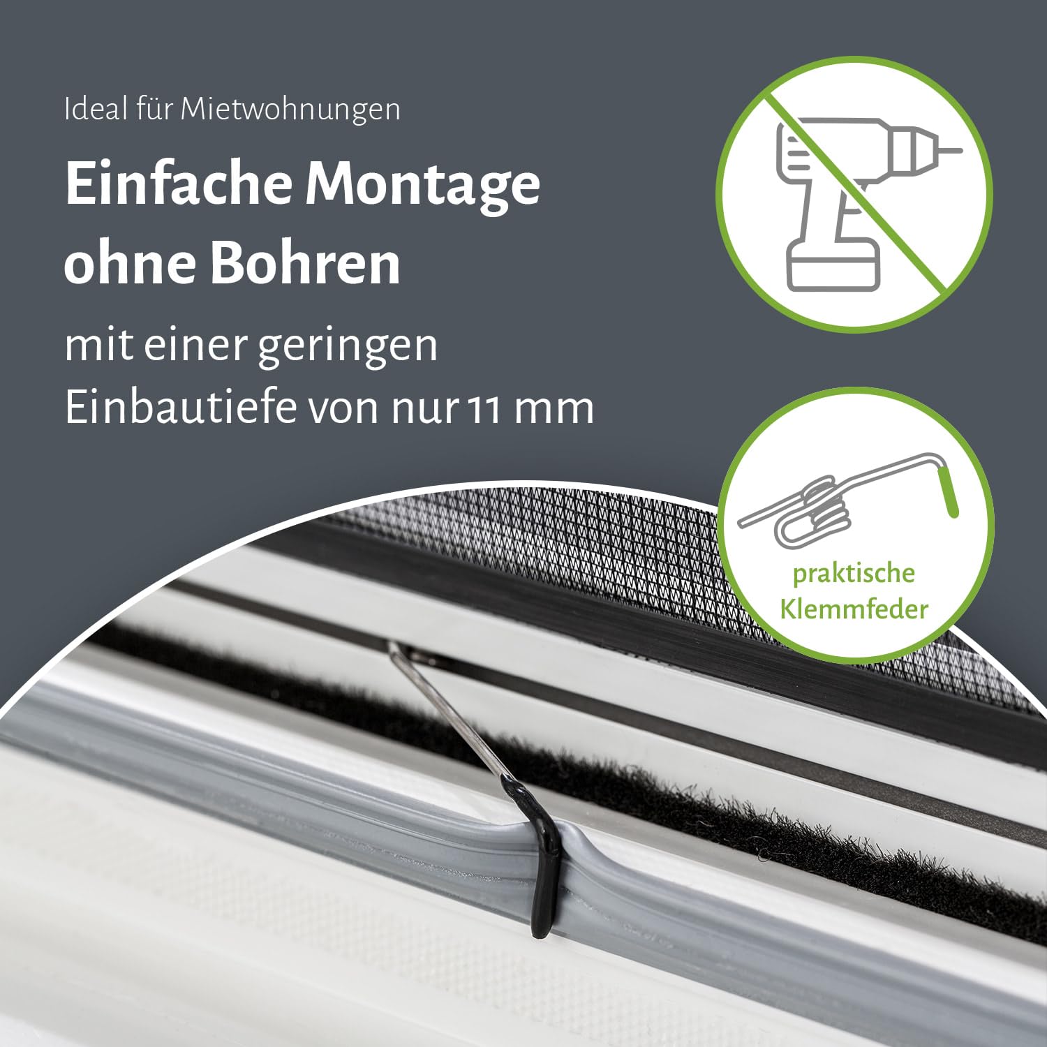 empasa Pollenschutz Fliegengitter Fenster Master Slim für Allergiker