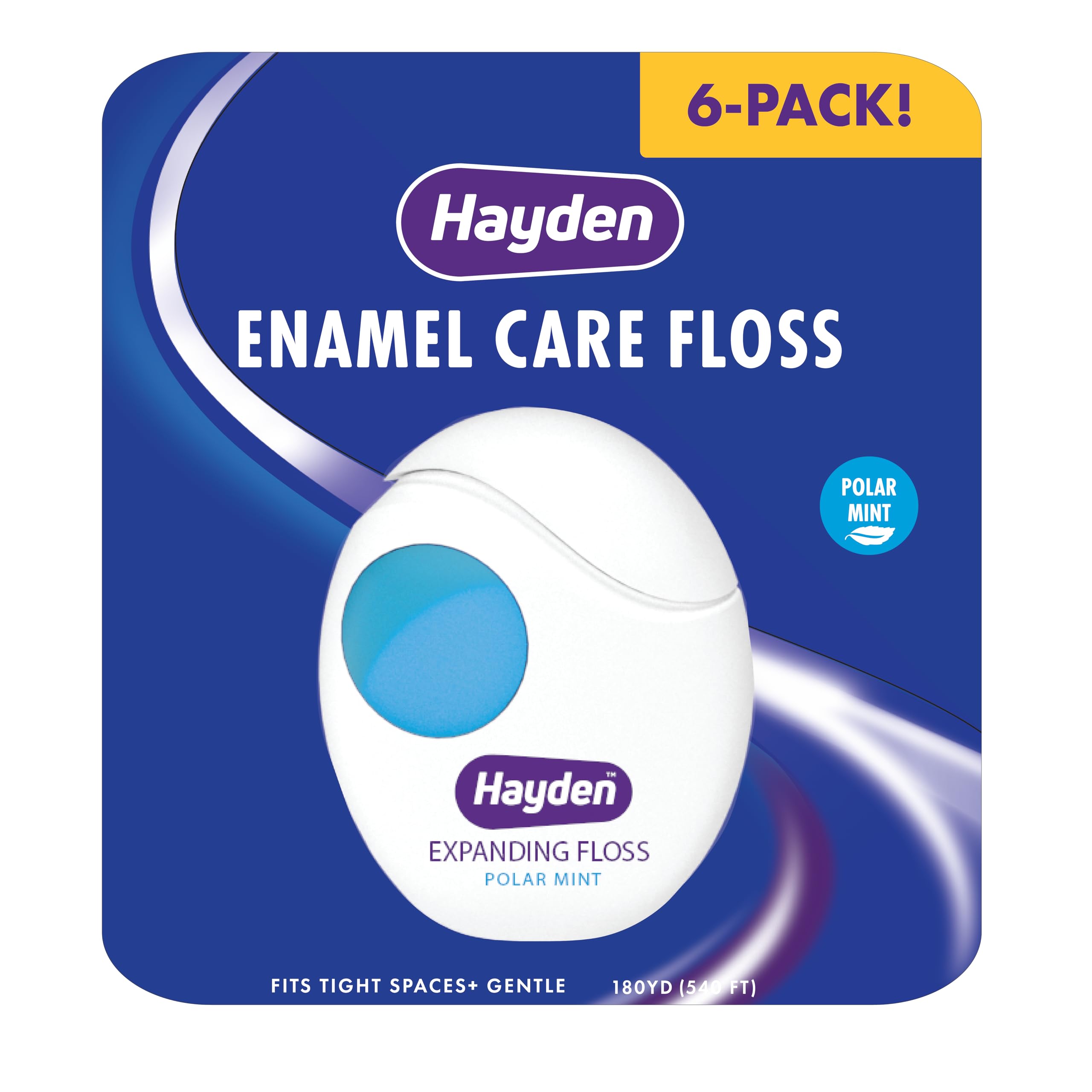 Hayden Enamel Care - Hilo dental para bocas sensibles, ayuda a restaurar el esmalte, sabor a menta, 30 yardas por unidad (paquete de 6)