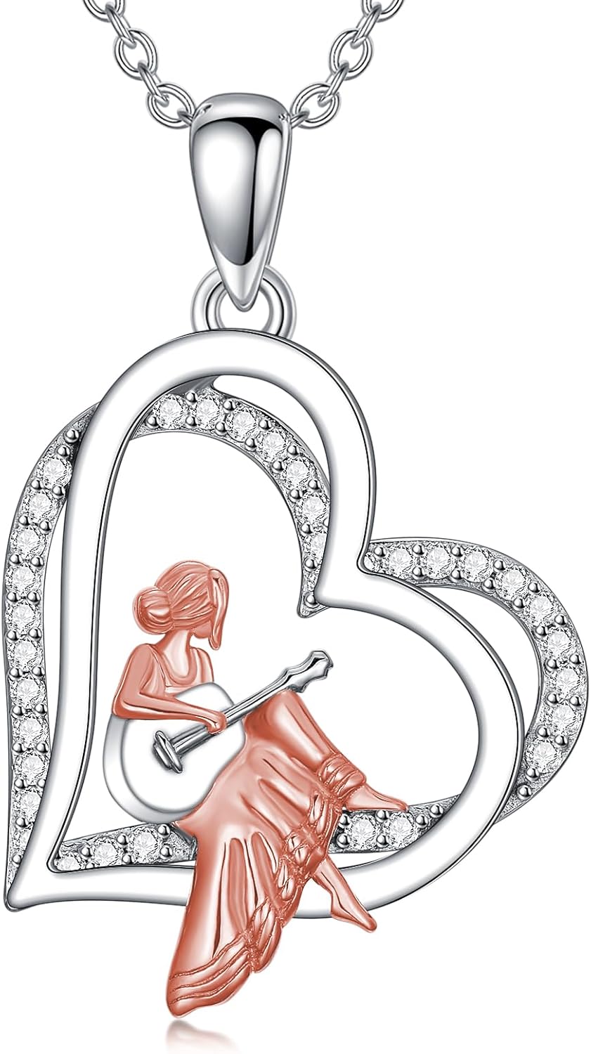 925 Sterling Silver Cello/Violin/Piano/Ballerina Necklace Music Themed Jewelry Birthday Graduation Gifts for Women