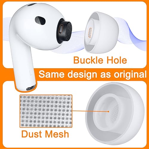 Miniatura 4 de SOULWIT Auriculares de silicona para AirPods Pro 3 (3 generación 2025), almohadillas de repuesto Pro3 con kit de limpieza (XXS, XS, S, M, L)