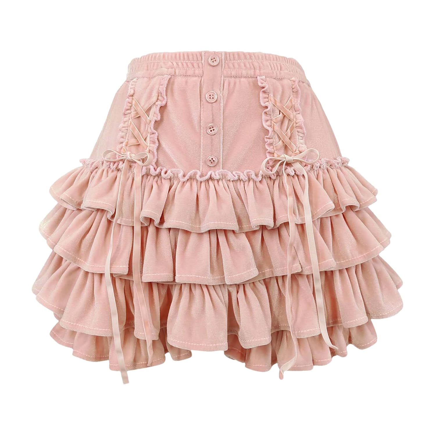 Cuteighteen Women Tiered Ruffle Mini Skirt Teens Skater Lolita Frilly High Waisted Tennis Skort A Line Velvet Cute Skirts - Review, Price and Buying Guide