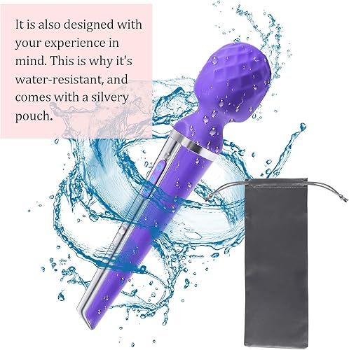 Miniatura 7 de Masajeador personal para mujeres y hombres  Varita de mano inalámbrica y potente  8 velocidades, 20 patrones vibratorios recargable por USB, cuerpo,