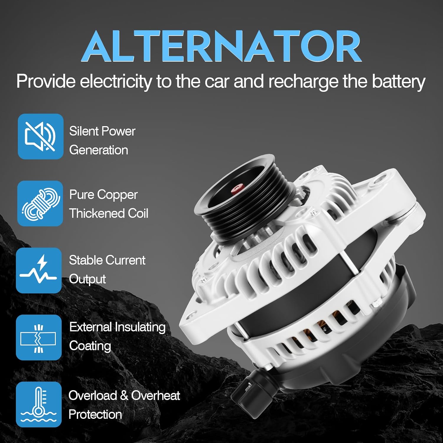 New Alternator for Acura MDX 2005-2009,for Acura TL/RL 2005-2008,for Honda Ridgeline 2006-2008,for Honda Pilot 2005-2008,for Odyssey 2005-2007 High Output 130Amp Alternator 11099 11151,31100-RDJ-A01