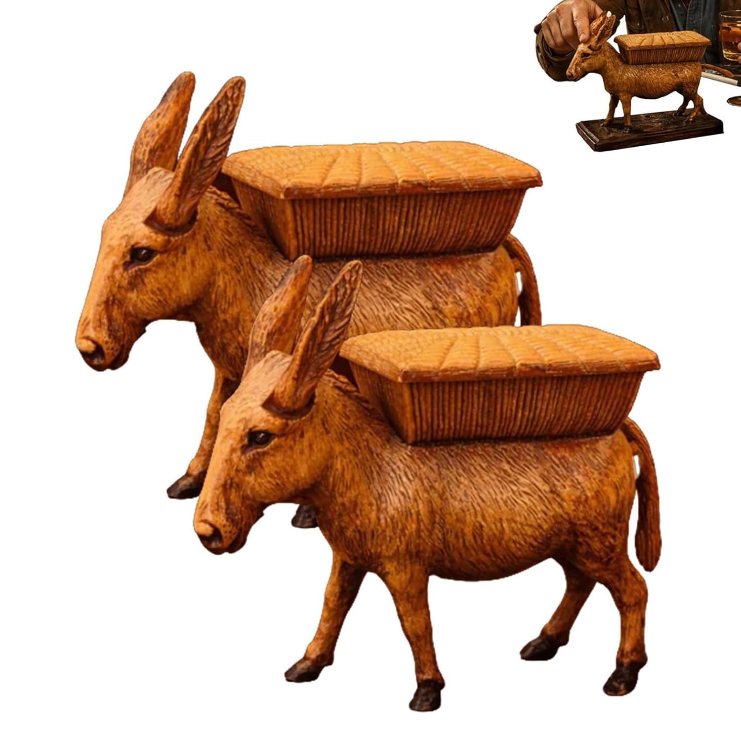 Wacky Donkey Dispenser, Novelty Squeeze Animal Cigarette Holder Box, Push to Pop Up Cigarettes, Creative Gag Gift for Men, Unique Smoking Accessory for Home Office Bar Decor (2PCs)