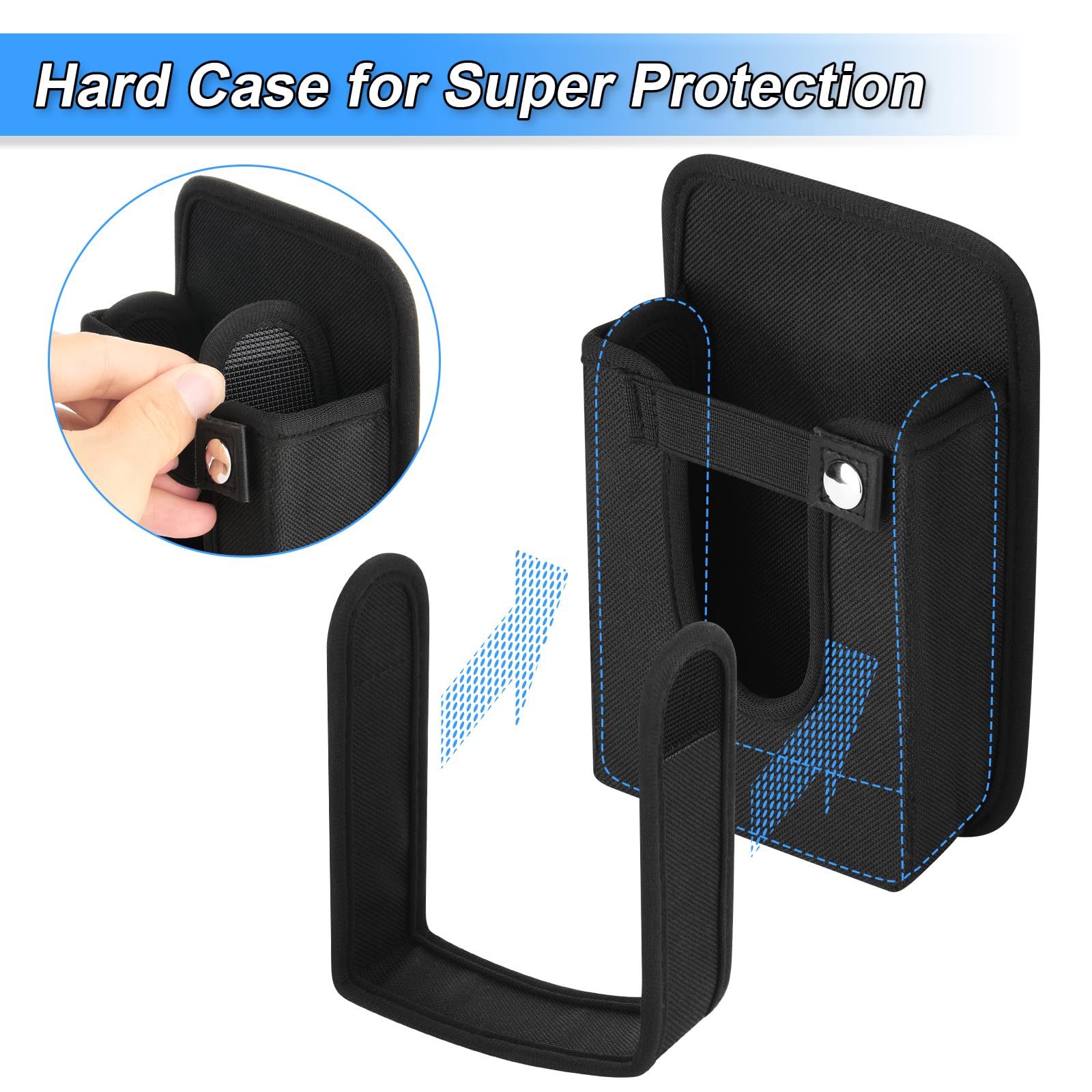 Funda para escáner de código de barras de 2 vías, bolsa de transporte vertical resistente para Zebra TC75x, TC75, TC70x, TC70, TC72, TC77, M60, MC65, MC67 para funda de agarre de mano con clip de 3