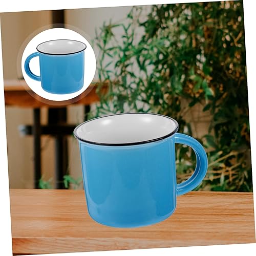 Miniatura 9 de Taza de tazas de té de café tazas de café esmaltadas, taza de acero galvanizado azul de la bebida, tazas de beber del partido para el chocolate