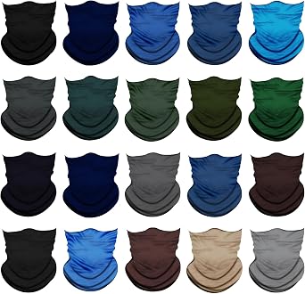 20pcs Cooling Neck Gaiter for Men Women Gator Face Mask Scart Cover Breathable Balaclava Bandana Sun Protection