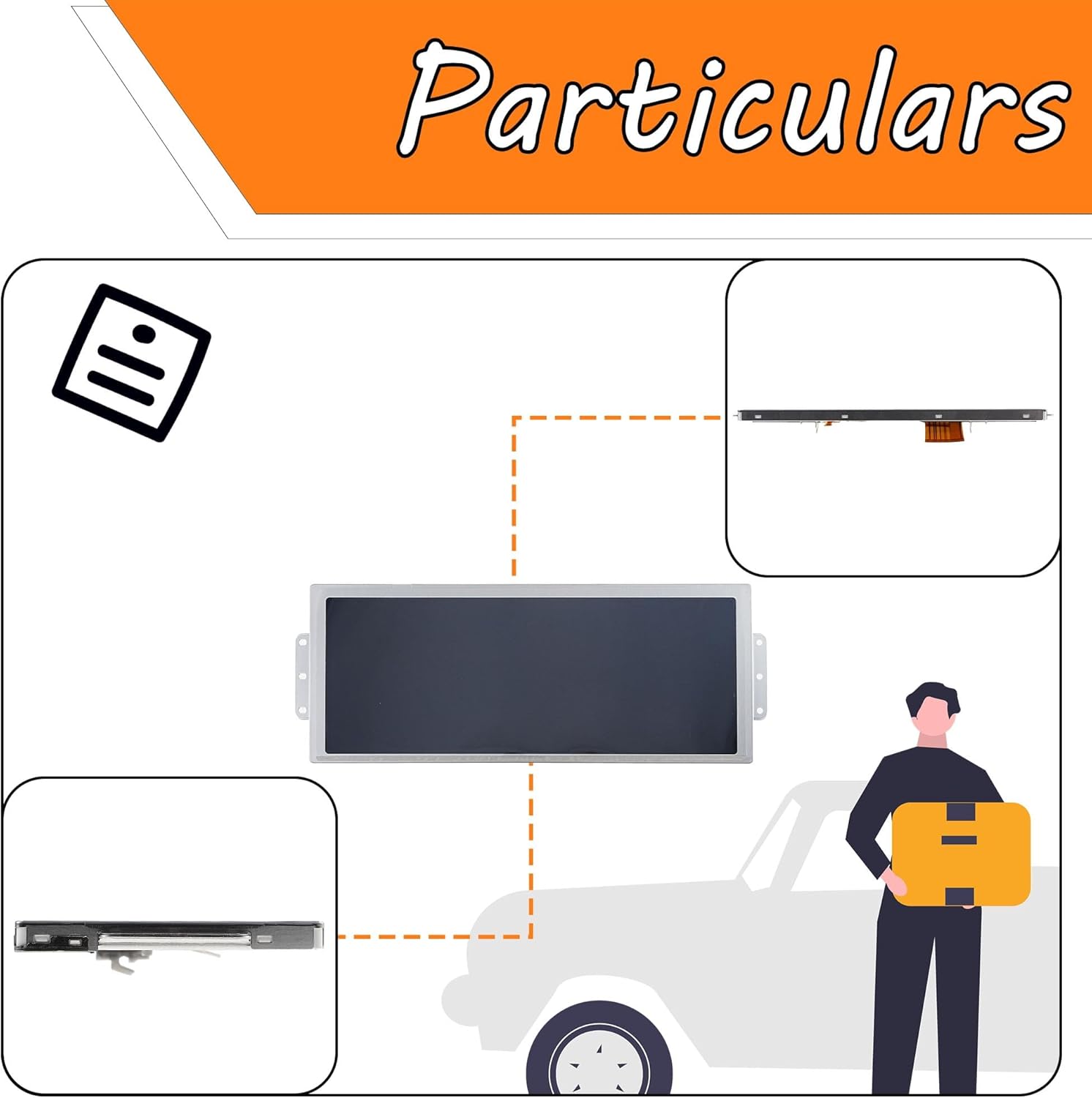 8.8" LCD Display Screen Replacement for BMW L7 CID High 3 Series F30 F31 F32 F33 F34 F36 Central Information Display OEM Navigation System Radio Screen LQ088K9RA01 9292248