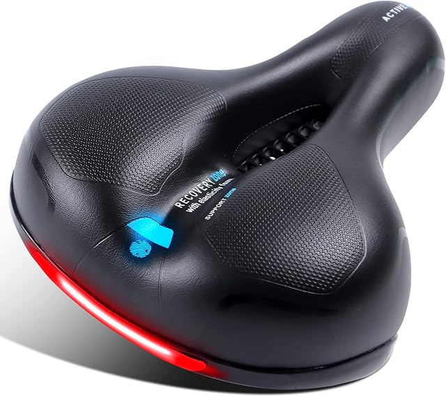 NATRUTH Bike Seat, Bicycle Saddle for Men & Women, Waterproof Bicycle Seat Thicken Comfortable Soft Cushion for Road Bike, Cruiser, Mountain Bike, Exercise Bike, City Bikes, Spinning Bike