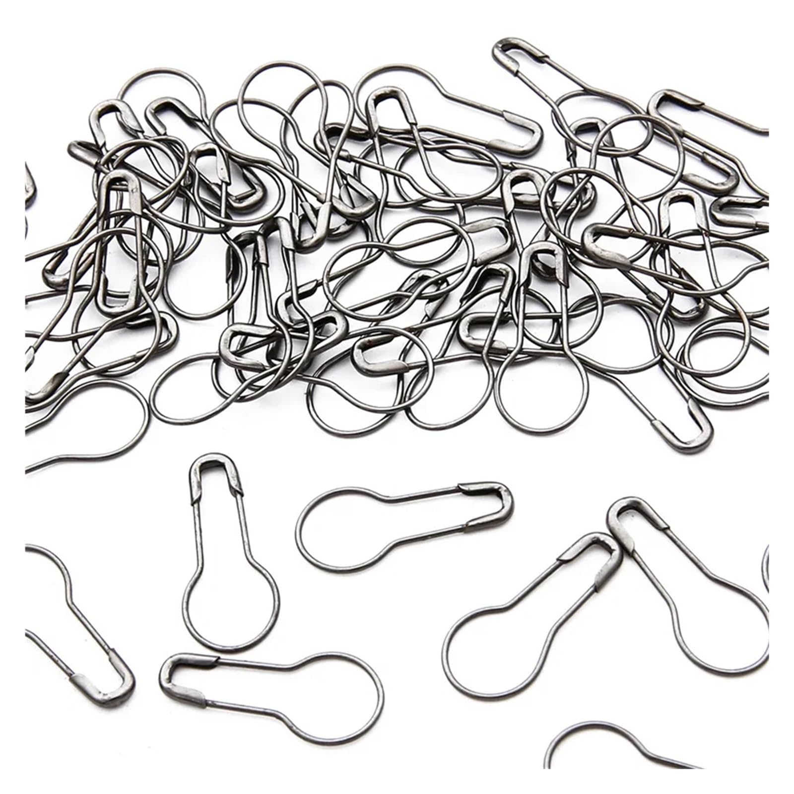 Safety Pins, 100 Pcs Multicolor Metal Safety Bulb Pins Calabash Crochet Markers For Knitting Sewing(Black 100pcs)