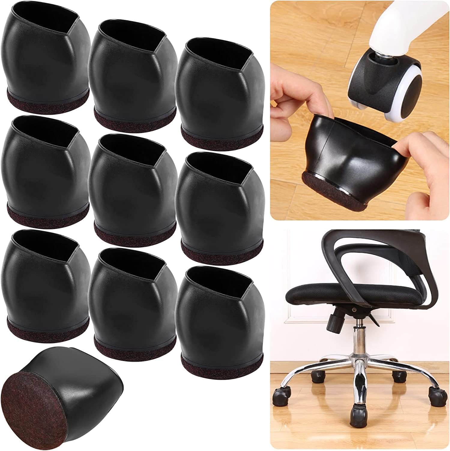 Ezprotekt 10Pack Furniture Castor Cups, Wheelchair Castor Cups Rubber