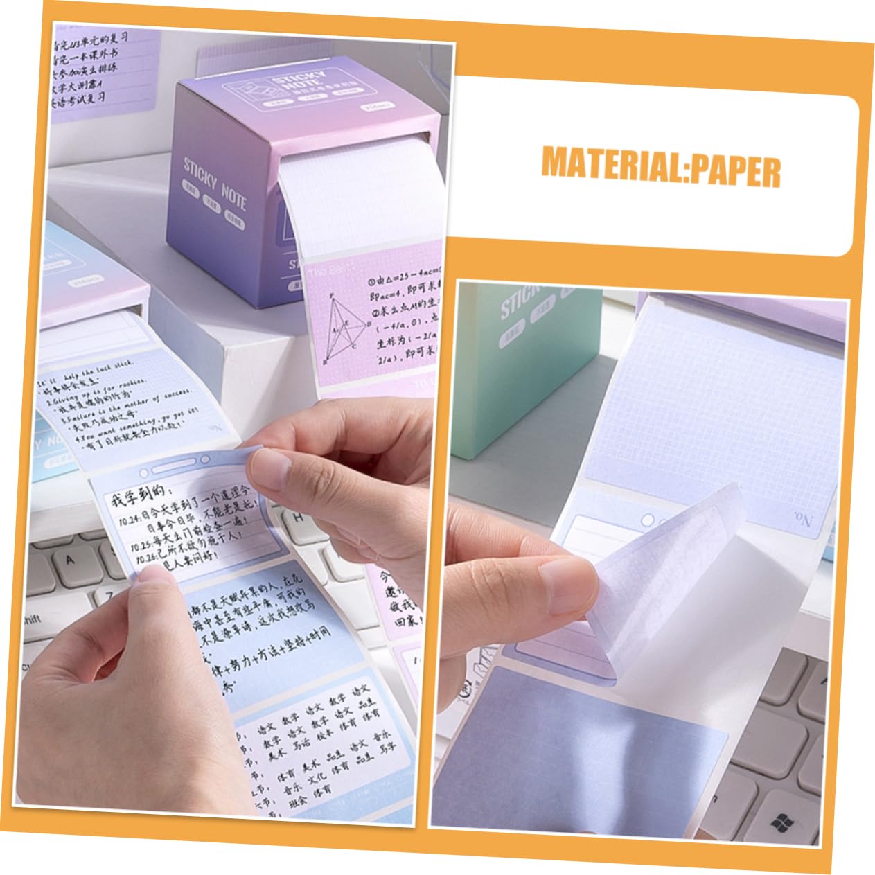 Foglietti Adesivi 4 Pezzi in Carta con Dispenser Estraibile