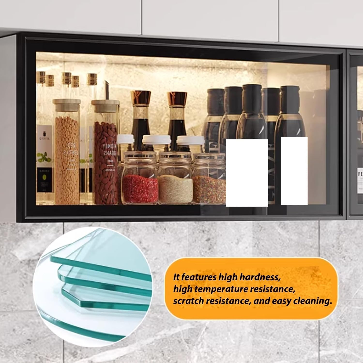 Wall Mounted Kitchen Cabinets with Doors and Shelves, Glass Wall Cabinet for Storage, Bathroom Wall Cabinets with Doors, Kitchen Wall Cabinet Organizer for Spices, Display Shelf for Bedroom and Balco