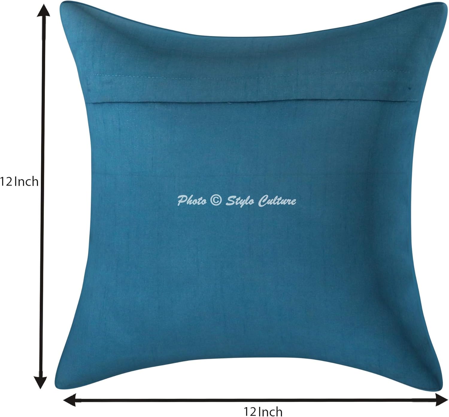 Ethnic Decorative Couch Sofa Toss Throw Pillow Cases 30x30 cm Brocade Hallway Decor Turquoise Elephant Jacquard Square Luxury Zippered Bohemian 12x12 Inch Cushion Covers - 5 Pcs