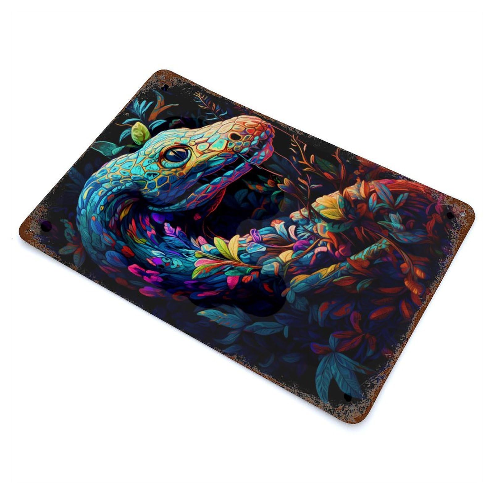 Snake Decorative Tin Sign 11.8"x7.9", Ideal for Cafe, Home Bar And Lounge Decor