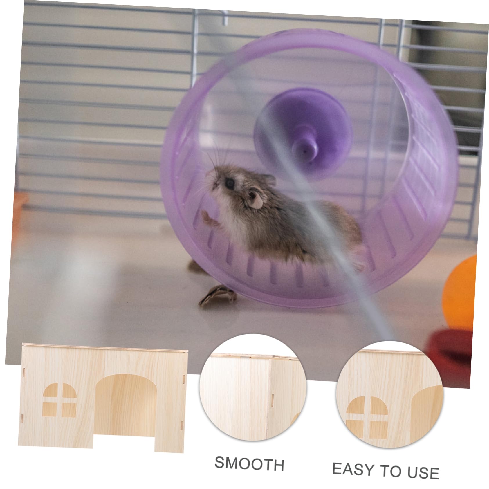 minkissy Casa de Madera Beige para Conejos y Ardillas, Nido Seguro y Cómodo para Mascotas Pequeñas, Zona de Juegos y Escondite Natural para Roedores