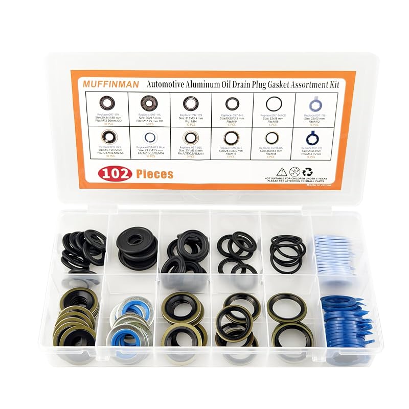 Kit de Juntas de Borracha para Bujão de Dreno de Óleo MUFFINMAN M102 M12/M14 – 102 peças