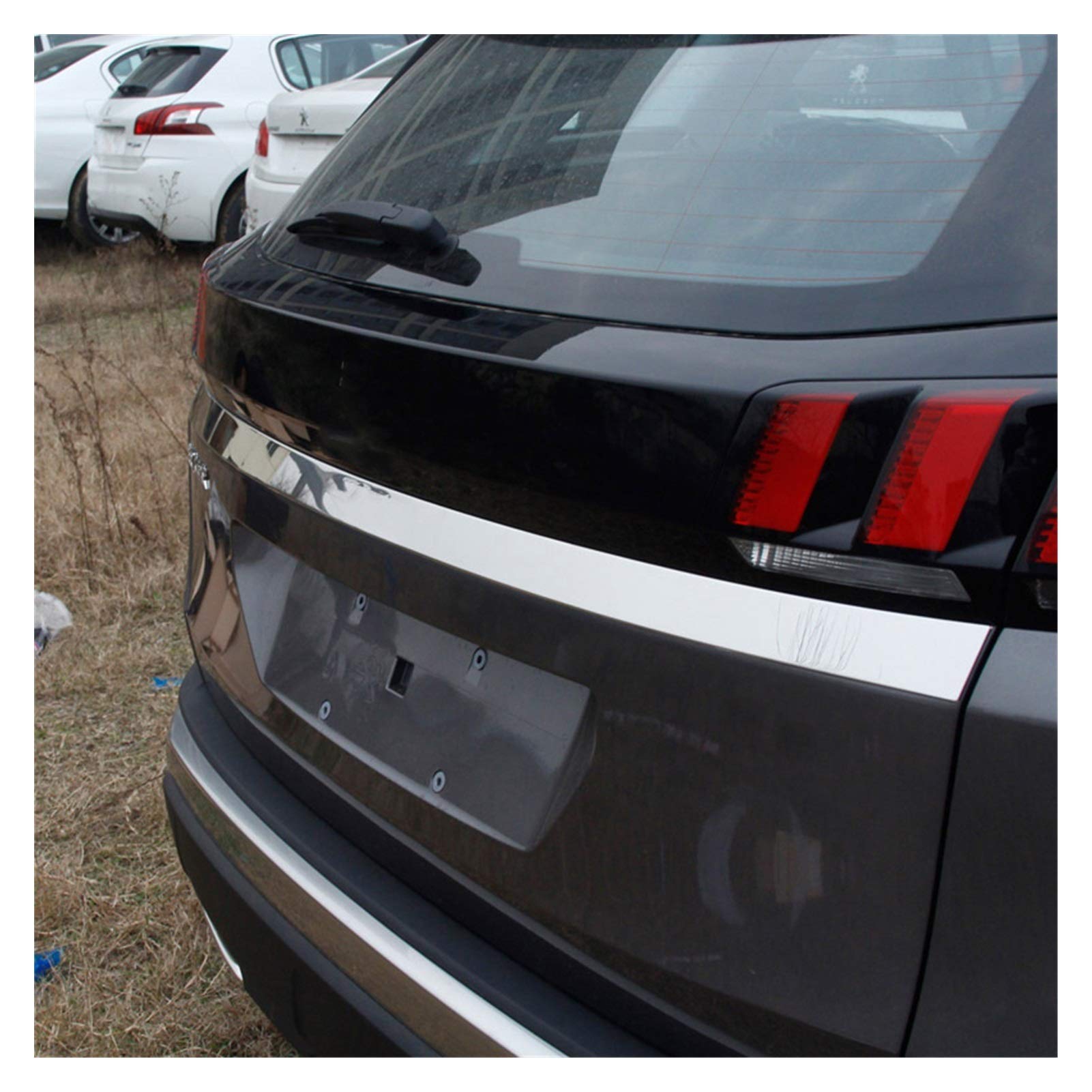 For Peugeot 3008 2017-cubierta cromada de Maletero Puerta Trasera embellecedor de manija de Puerta Trasera Pegatina Estilo moldura Decorativa