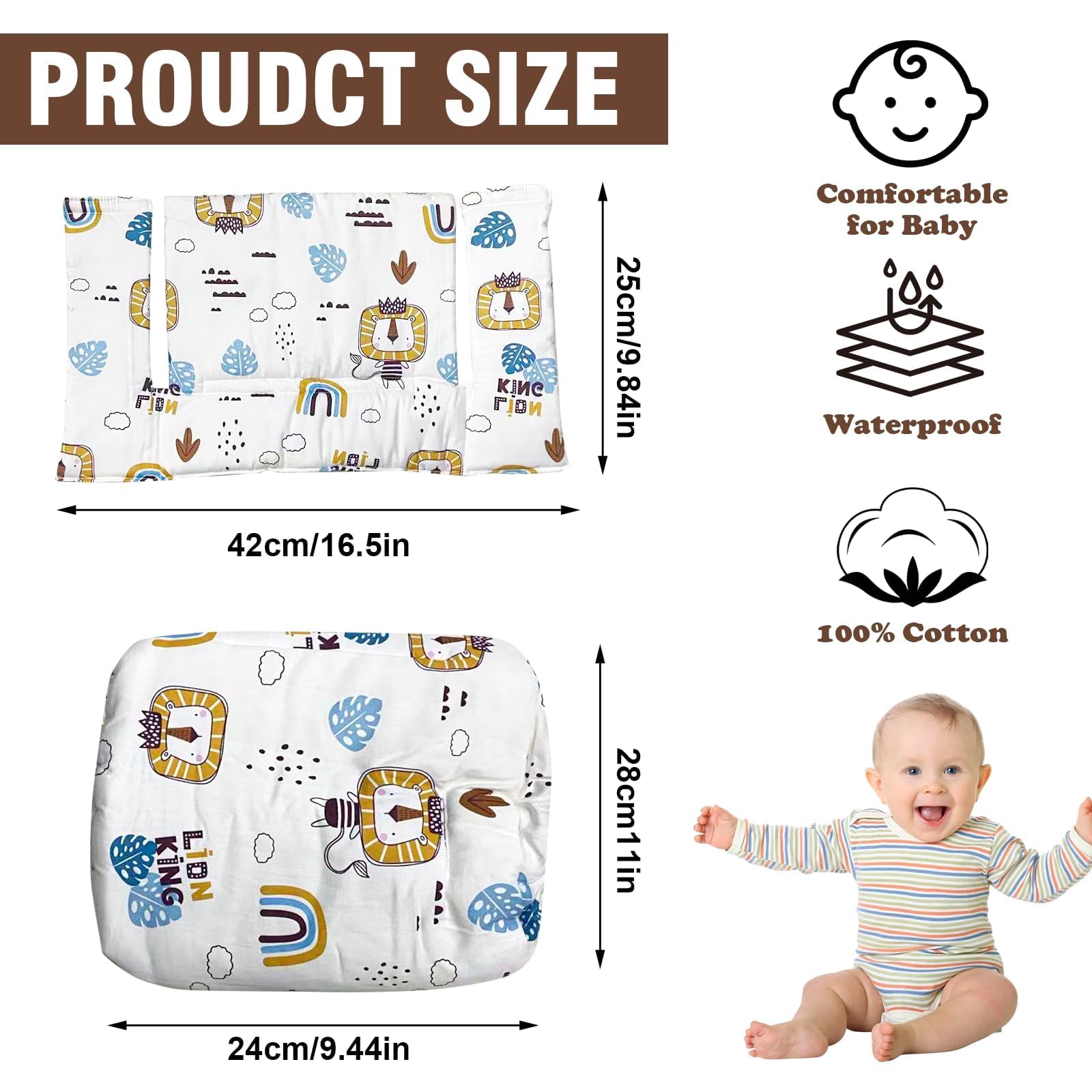 MeYuxg High Chair Seat Cushion for Stokke Tripp Trapp Non-Slip Waterproof Seat Cushion High Chair Set - Image 2