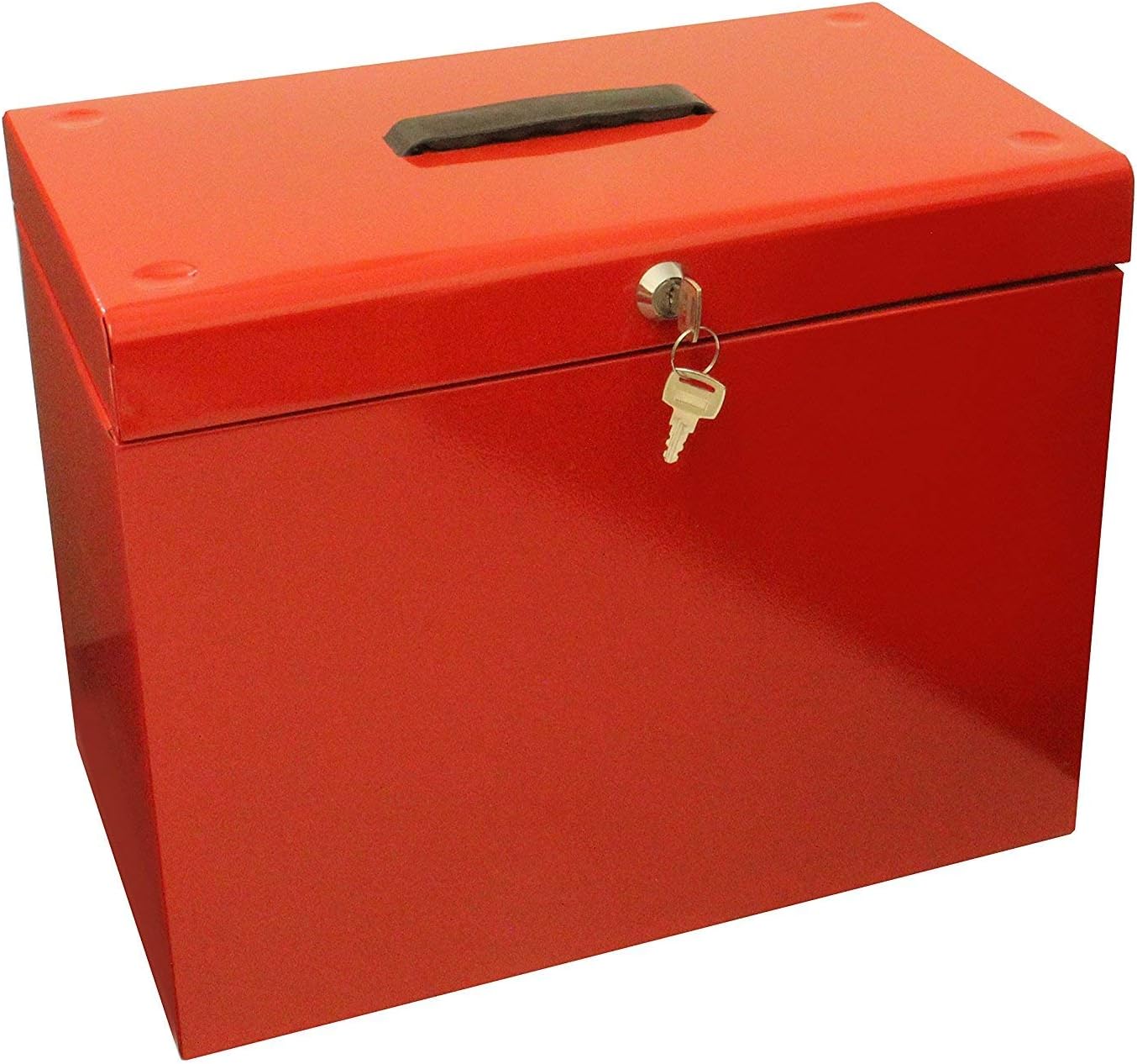Cathedral Metal A4 File Box with 10 Suspension Files - Red