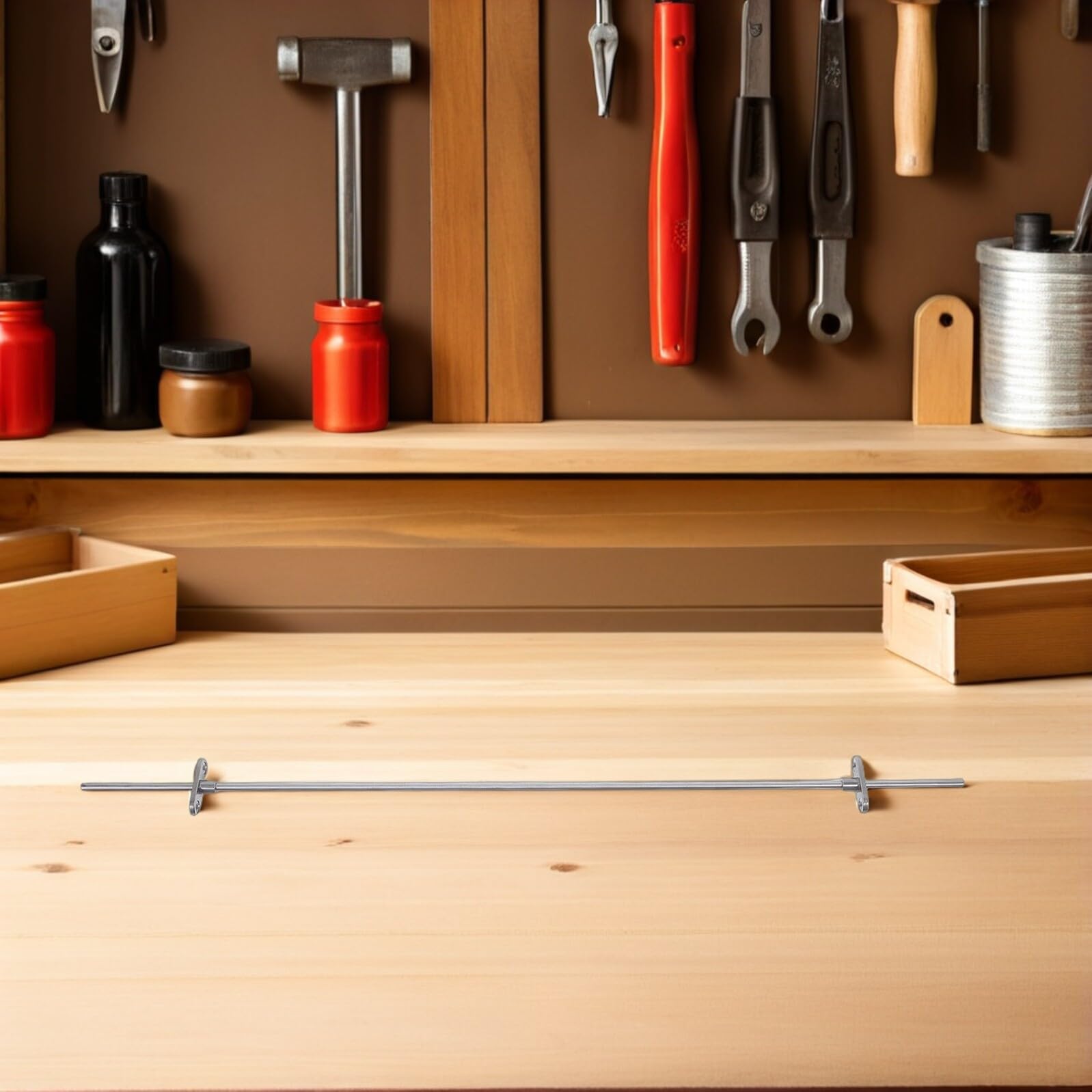Healvian Hängeregistraturleiste aus Hochfestem Edelstahl 50cm mit Halterung Rostbeständig für Schreibtischschublade Universelle Hängeleiste für Aktenordner im Aktenschrank